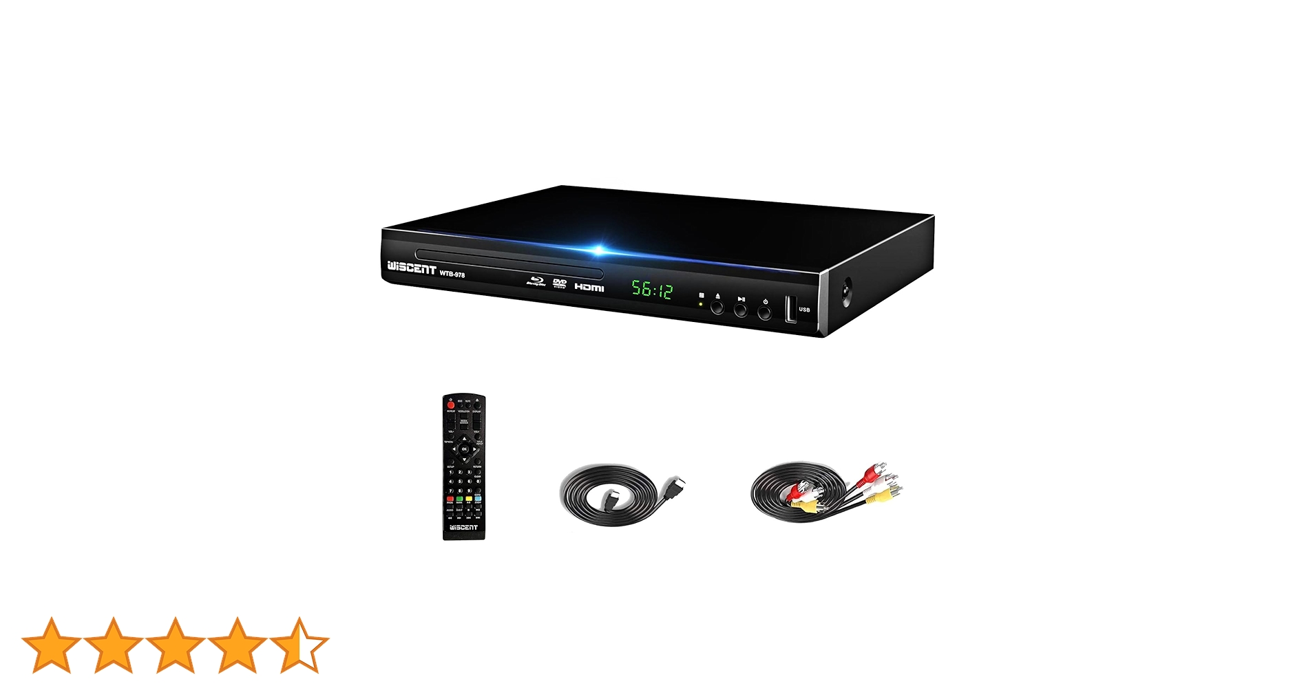 DVD ブルーレイプレーヤー　 DVDプレーヤー　WTB-978 開封済み・未使用】WISCENT DVD ブルーレイプレーヤー WTB-978